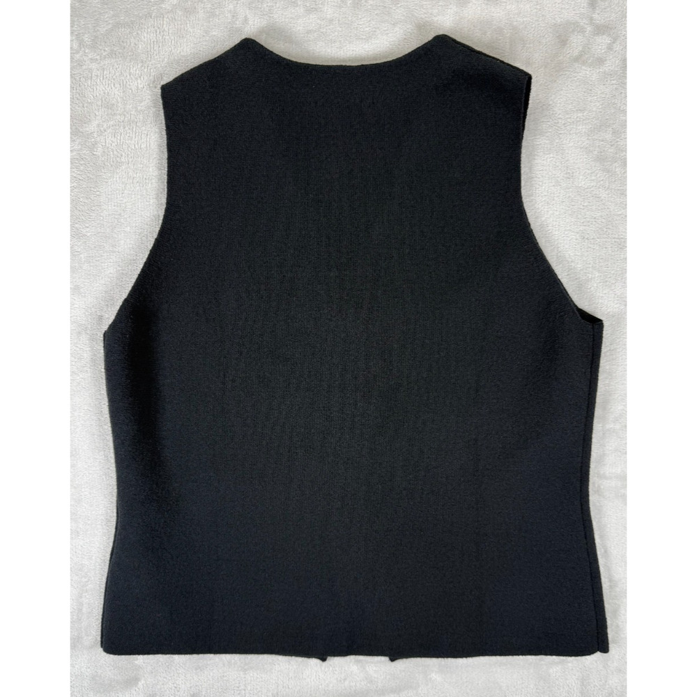 COS NWT Black Textured Knit Vest Medium Quiet Luxury Minimalist Button Front - Picture 2 of 11